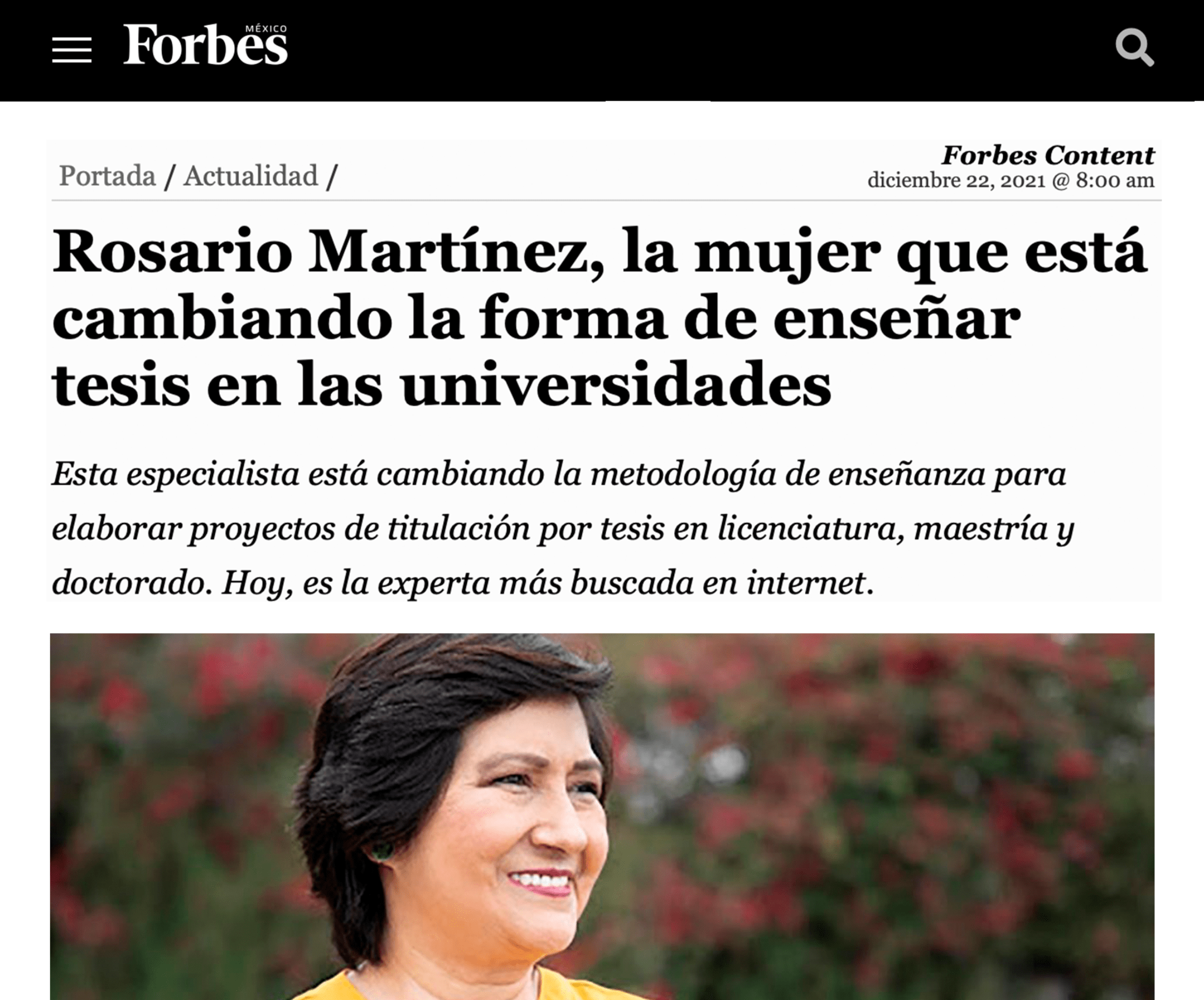 Dra. Rosario Martinez Forbes